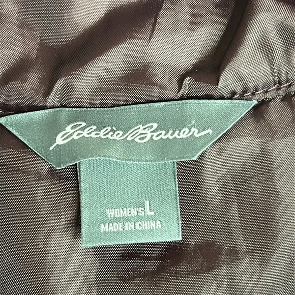 Eddie Bauer Quilted Jacket Coat Full Zip Insulated Pockets size large burgundy - Picture 12 of 15